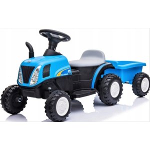 mamido Traktor na batérie s prívesom pre deti New Holland, modrý vozík