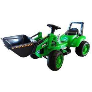 mamido Traktor s bagrom na batérie pre deti, zelený buldozér s lopatou