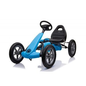 mamido Gokart pre deti Race modrý na pedále s veľkými nafukovacími kolesami a brzdou – skvelý darček