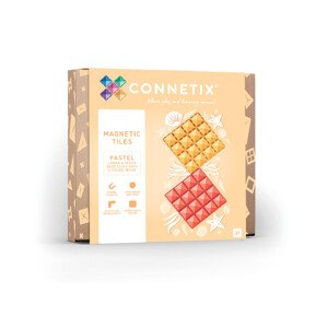 Connetix Connetix Tiles - Magnetické Základne Pastelová Lemon & Peach 2 ks