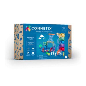 Connetix Connetix Tiles - Magnetická Stavebnica Dúhová Guličková Dráha 66 ks