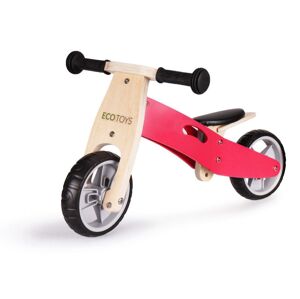 Ecotoys Ecotoys Detské drevené odrážadlo a trojkolka 2v1 ružové