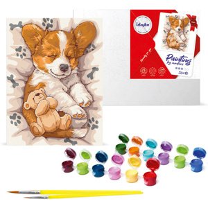 mamido Súprava na maľovanie podľa čísel Spiace corgi KHO6617 30x40 AP0014
