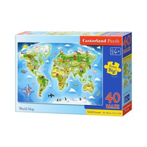 mamido Puzzle 40 dielikov MAXI Svetová mapa
