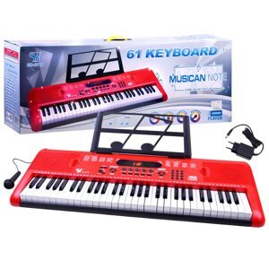 mamido Klávesy keyboard s mikrofónom 61 kláves červené
