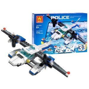 mamido Stavebnica policajné lietadlo 174 dielov 3v1