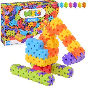 mamido Farebné stavebné bloky WAFLE Meli Basic 300 dielov 50005