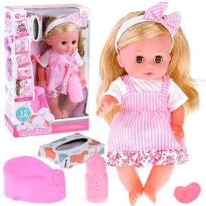 mamido Interaktívna bábika s dlhými vlasmi ružová