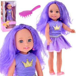 mamido Kráľovná fialové bábika s fialovými vlasmi 38 cm