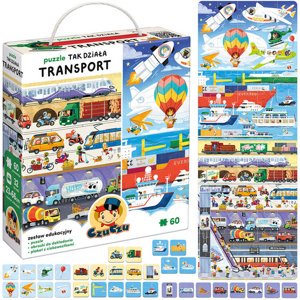 mamido CzuCzu Puzzle Ako funguje doprava 60 dielikov + vzdelávací plagát ZA5145