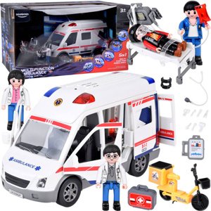 mamido Interaktívna sanitka ambulancie nosidla figúrky svetlo zvuk ZA5456
