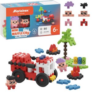 mamido Marioinex Mini wafle City Hasiči 80 dielikov 2 figúrky ZA5488