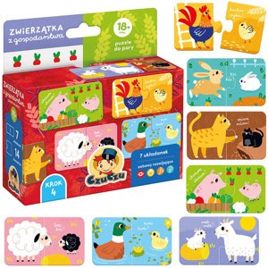 mamido CzuCzu Zvieratká z farmy Puzzle do dvojíc 18m+ 7 skladačiek ZA5553