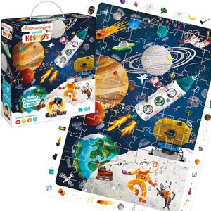 mamido CzuCzu Pozorovacie puzzle Vesmír 60 dielikov + vzdelávací plagát ZA5560