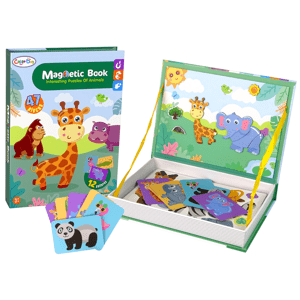mamido Magnetická skladačka Kniha Zvieratá Puzzle Krokodíl Opice