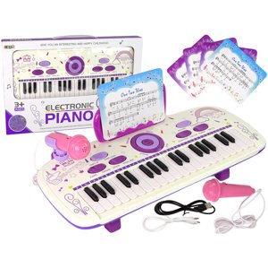 mamido Detský elektrický keyboard fialový