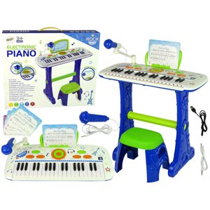 mamido Elektrické Piano Keyboard Pre Deti Modré Noty USB