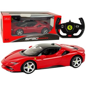mamido Elektrické autíčko R/C Ferrari SF90 1:14 Rastar v červenej farbe
