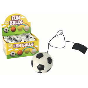 mamido Futbalová lopta PU na pružinke Jojo pre odraz 6 cm biela