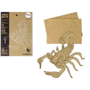 mamido Drevené Puzzle Trojrozmerné 3D Škorpión Vzdelávacie Stavebnice 35 Dielov
