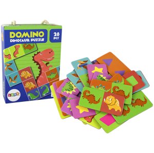 mamido Obojstranné puzzle DOMINO Dinosaury 28 dielikov