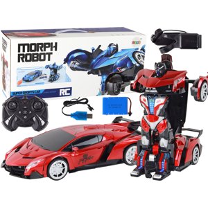 mamido Auto Robot Transformers 2v1 na diaľkové ovládanie RC 1:10 červená
