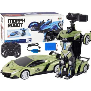 mamido Auto Robot Transformers 2v1 na diaľkové ovládanie RC 1:10 zelená