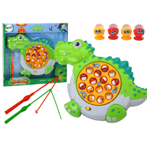 mamido Hra obratnosti chytanie rybičiek s doskou Dinosaurus zelený