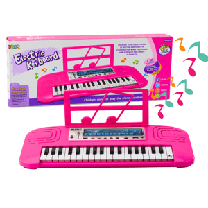 mamido Detský elektrický keyboard so stojanom na noty ružový