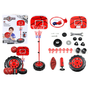 mamido Basketbalový kôš s nastaviteľnou výškou s loptou a pumpičkou