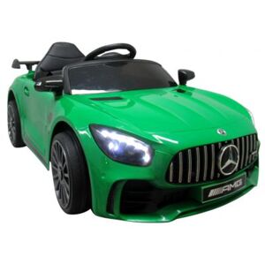 mamido Elektrické autíčko Mercedes GTR-S zelené, mäkké kolesá Eva, pohodlné sedátko s licenciou