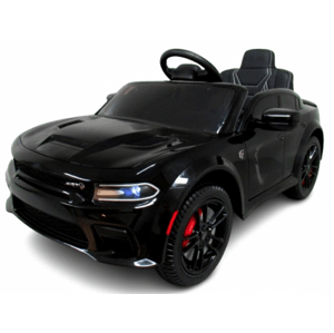 mamido Elektrické autíčko Audi Doge SRT čierne s EVA kolesami a koženým ovládaním