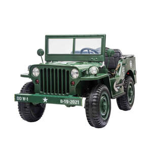 Mamido Mamido Detský elektrický Jeep Willys 4x4 trojmiestny zelený