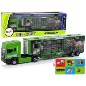 mamido Veľký nákladný automobil Dinosaur Transporter Auto Metal