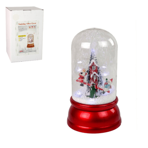 mamido Vianočné dekorácie v kupole dekorácie sneh Santa Claus červená