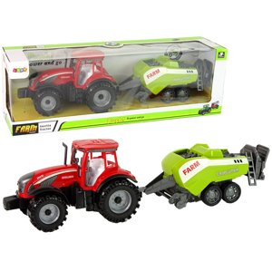 mamido "Červený poľnohospodársky traktor so zeleným vysievačom s trecím pohonom"