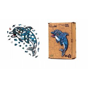 mamido Drevené puzzle Delfín 84 dielikov