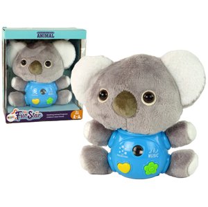 mamido Plyšová koala s projektorom šedá