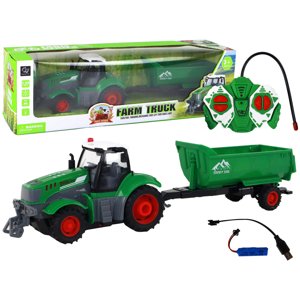 mamido Diaľkovo Ovládaný Traktor s Prívesom 1:24 Svetlá Zelený