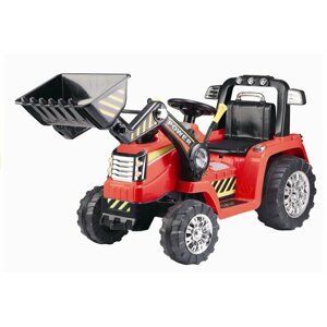 mamido Detský elektrický traktor Power s radlicou červený