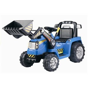 mamido Detský elektrický traktor Power s radlicou modrý