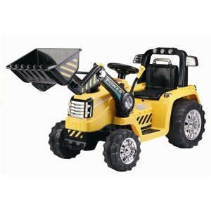 mamido Detský elektrický traktor Power s radlicou žltý