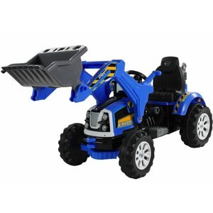 mamido Elektrický traktor pre deti s radlicou modrý