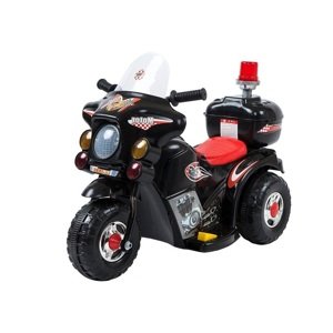 mamido Detská elektrická motorka Polícia čierna