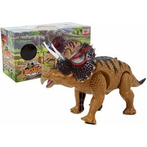mamido Dinosaurus Triceratops so zvukovými a svietiacimi efektmi hnedý
