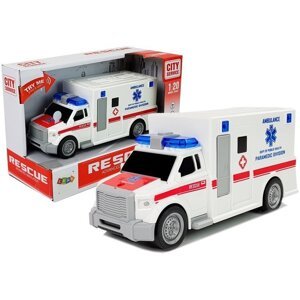 mamido Biely Ambulancia s trecím pohonom Na Batérie 1:20 s Zvukom