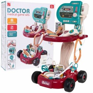 mamido Detský lekársky vozík EKG s vybavením béžový