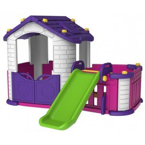 mamido Detský záhradný domček so šmýkačkou fialový