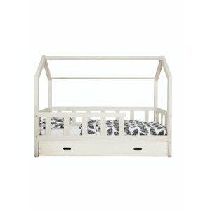 Masívna detská posteľ Domček + úložný box prístelka - rôzne rozmery Veľkosť: 160x80