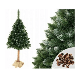 mamido  Jedľa diamantová 3D na kmeni, 180cm, Sneh lesk